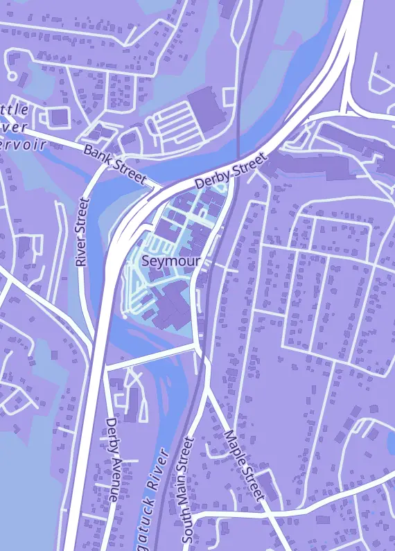 Street map around Dr Cards & Gaming, 94 Main St, Seymour, CT