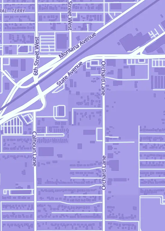 Street map around Dragon Collectibles Grading, 4432 Frances Ave, Billings, MT