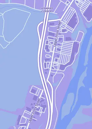 Street map around Dragon Master Games, Chenango