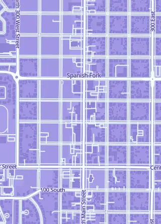 Street map around Dragon's Keep, Spanish Fork