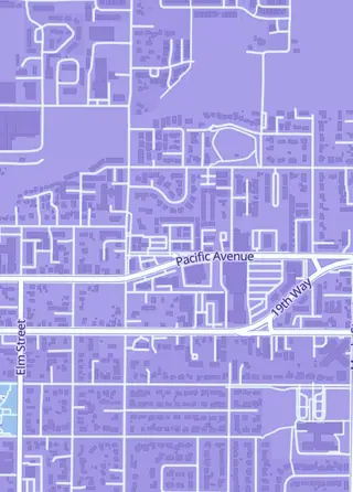Street map around Dragon's Lair, Forest Grove