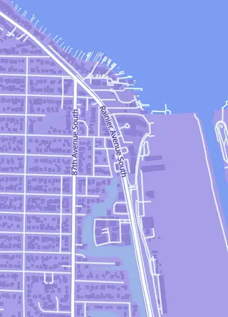 Street map around Drum Island Trading Co., Seattle