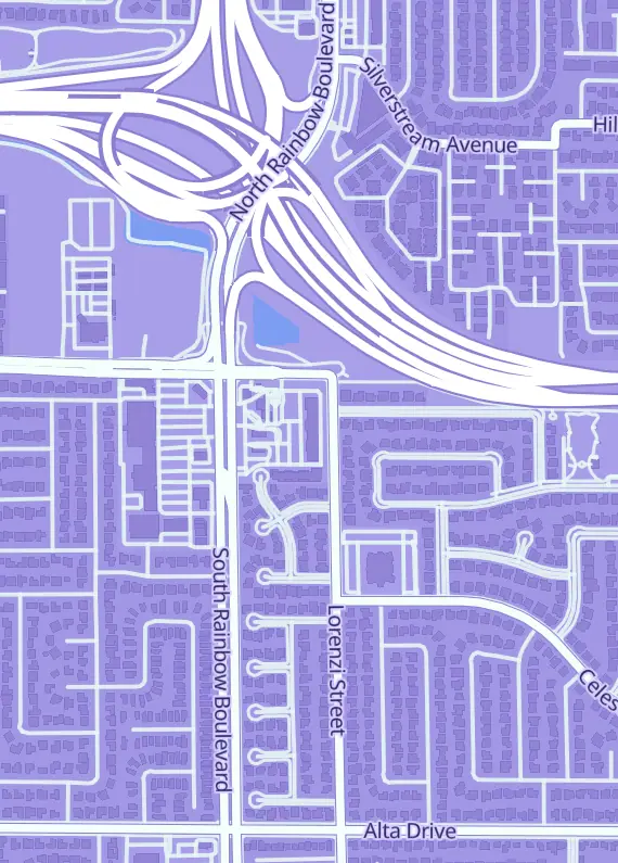 Street map around Dub32trey Collectibles, 101 S Rainbow Blvd, Las Vegas, NV