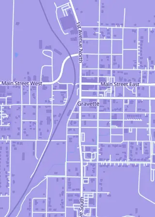 Street map around Duke Cards & Collectibles, Gravette