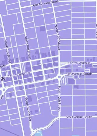 Street map around Dungeons and Dodgers, Fort Dodge