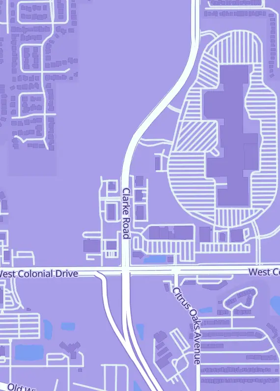 Street map around Dynasty Collectibles, 1067 S Clarke Rd, Ocoee, FL