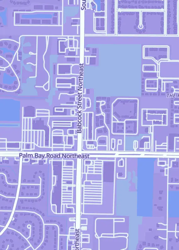 Street map around Eastcoastanime, 4651 Babcock St NE, Palm Bay, FL