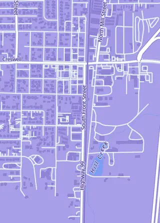Street map around Elite Game Spot, Creswell