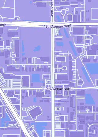 Street map around Emerald City Comics, Clearwater