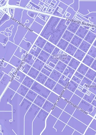 Street map around Endless Comics, Games and Cards, Florissant