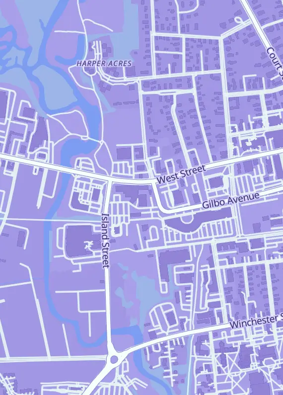 Street map around Enterprize Comics, Etc., 222 West St, Keene, NH