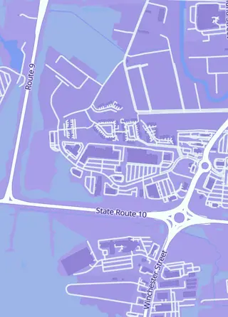 Street map around Enterprize Comics, Keene