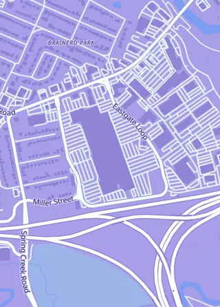 Street map around Epikos Comics & Games, Chattanooga