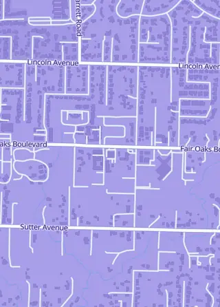 Street map around Fair Game Retro Video Games, Carmichael