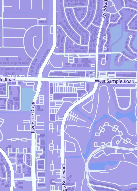Street map around Family Cards and Games, 7962 W Sample Rd, Margate, FL