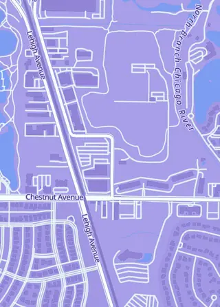 Street map around Fandom Trade, Glenview