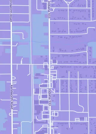 Street map around Fantasy Games, South Bend