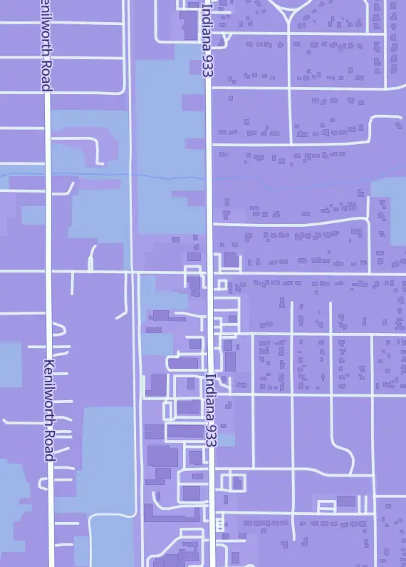 Street map around Fantasy Games, 52025 State Hwy 933, South Bend, IN