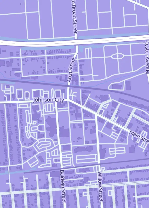 Street map around Fat Cat Comics, 278 Main St, Johnson City, NY