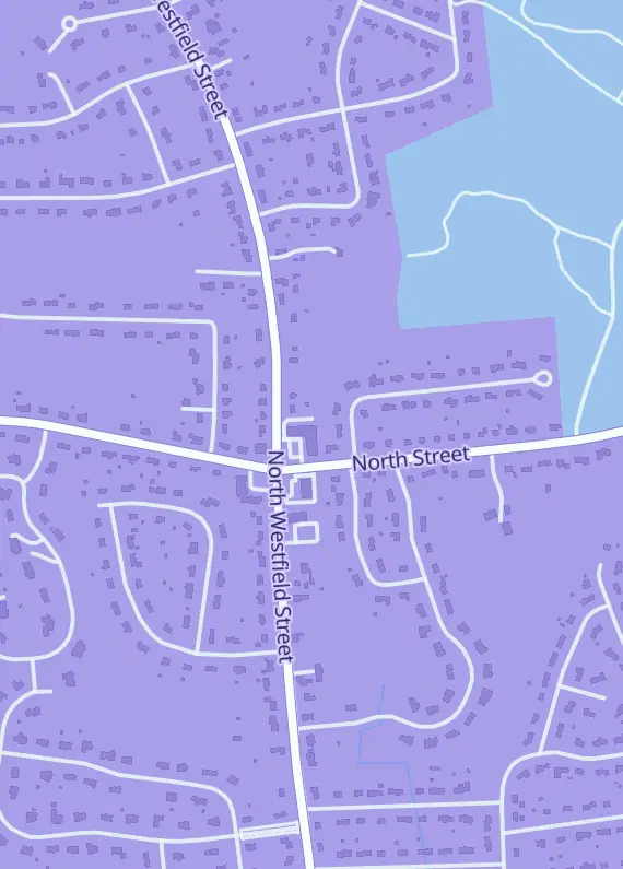 Street map around Fearless Cards & Collectibles Feeding Hills, 360 N Westfield St, Agawam, MA