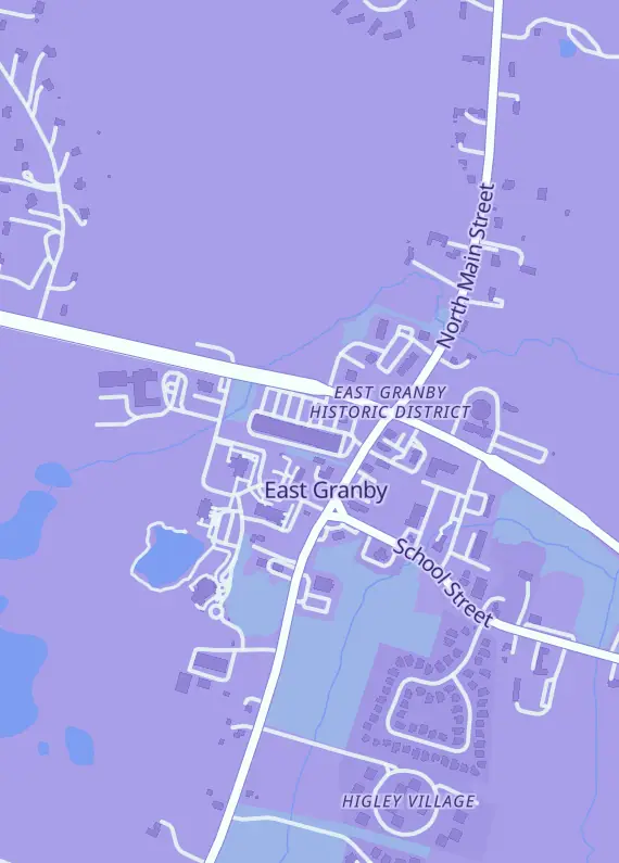 Street map around Fearless Cards Toys & Collectibles, 3 Turkey Hills Rd, East Granby, CT
