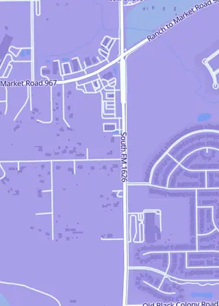 Street map around Fellowship Hobby & Games, Buda