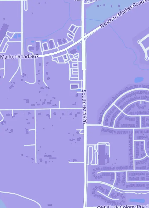 Street map around Fellowship Hobby & Games, 100 Hy Rd, Buda, TX