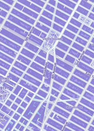 Street map around Forbidden Planet, New York