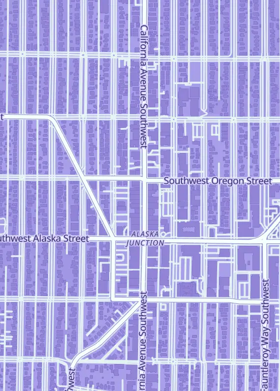 Street map around Fourth Emerald Games, 4517 California Ave SW Ste d, Seattle, WA