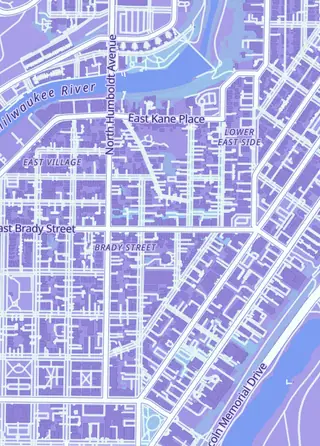 Street map around FPG Collectibles, Milwaukee