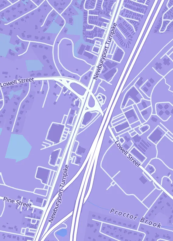 Street map around Freshpullz, 215 Newbury St, Peabody, MA