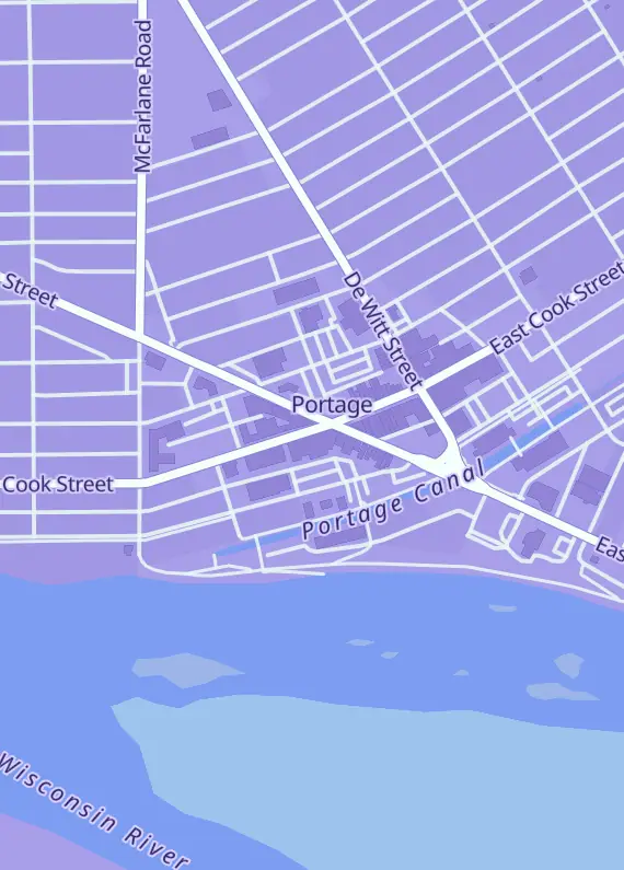 Street map around Frost Dragon Market, 210 W Cook St, Portage, WI