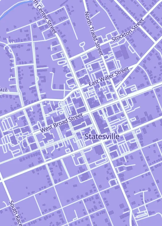Street map around FTW Gaming, 112 W Broad St, Statesville, NC