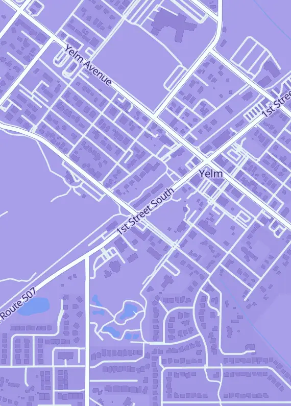 Street map around Funtime Toys and Gifts, 303 1st St S, Yelm, WA
