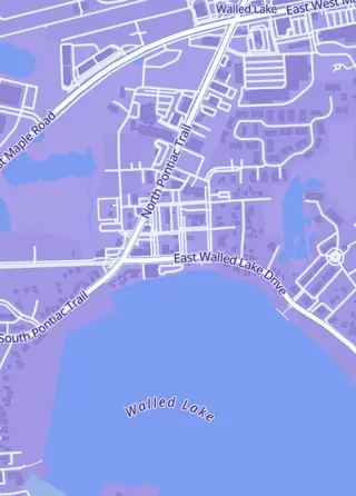 Street map around Game & Company, Walled Lake