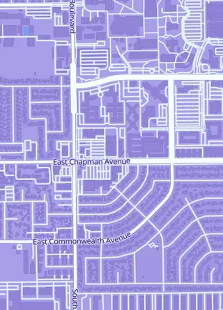 Street map around Game Citi TCG, Fullerton