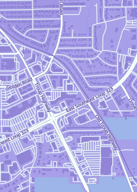 Street map around Game Crave Tournament Store, 3320 Troup Highway Ste 225, Tyler, TX