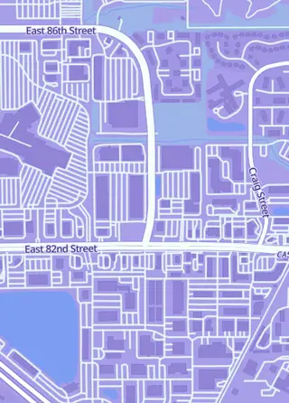Street map around Game Time, Indianapolis