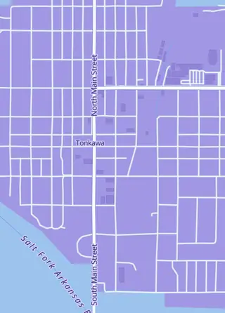 Street map around Gamemasters Guild, Tonkawa
