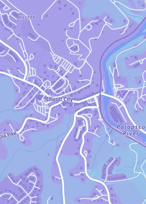 Street map around Gamers-Corps, 8167 Main St Ste 101, Ellicott City, MD