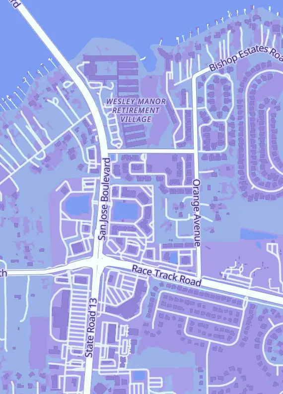 Street map around Gamers-Corps, 112 Bartram Oaks Walk Ste 103, Fruit Cove, FL