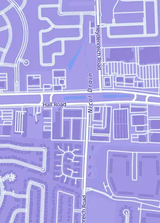Street map around Gamer's Gauntlet, Clinton Township
