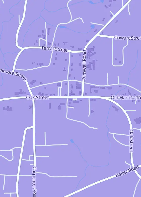 Street map around Gamer's Pair-a-dice, 1825 E Oak St, Jena, LA