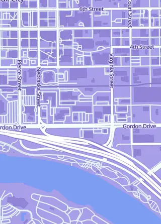 Street map around Games King, Sioux City