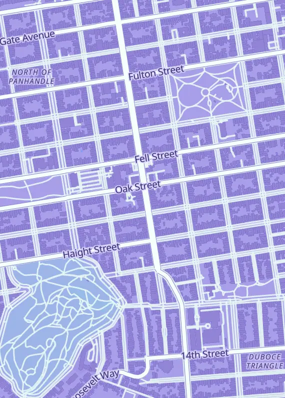 Street map around Gamescape San Francisco, 333 Divisadero St, San Francisco, CA