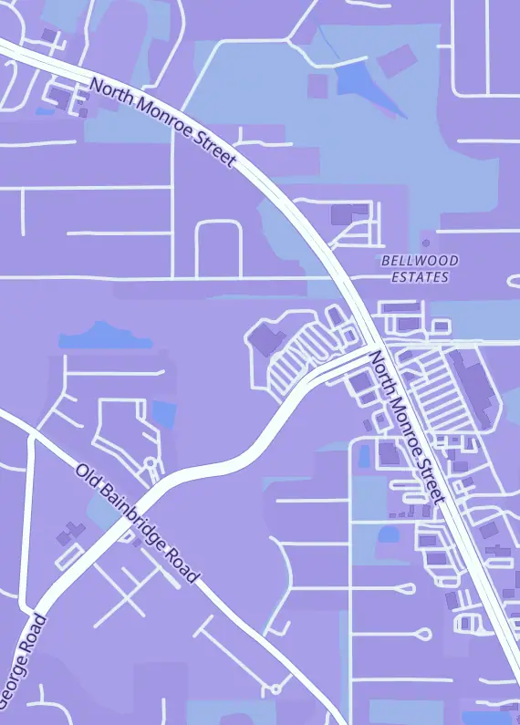 Street map around Gamescape, 3840 N Monroe St Ste 302, Tallahassee, FL