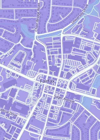 Street map around Gaming Giant, Fairfax
