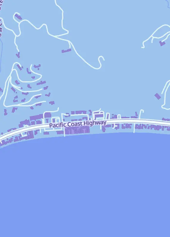 Street map around Garys Pokemart, 22633 Pacific Coast Hwy, Malibu, CA