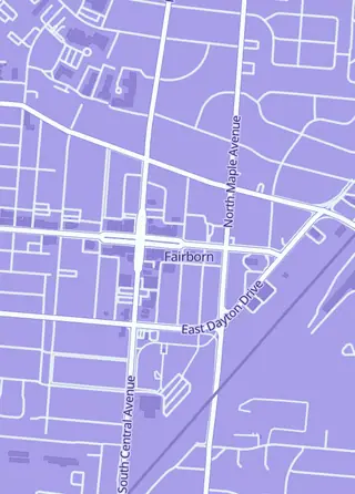 Street map around Gem City Collects, Fairborn