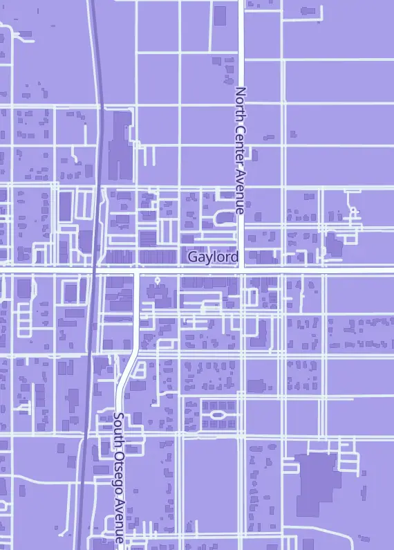 Street map around Geniehobbies, 137 W Main St, Gaylord, MI